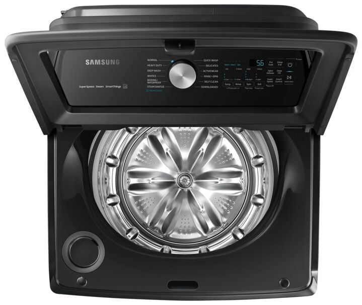 Samsung Black Stainless Top-Load Washer with SuperSpeed (6.0 cu. ft.) - WA52B7650AV/AC