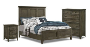 San Mateo Chambre à coucher 5 mcx double avec lit à panneau – étain