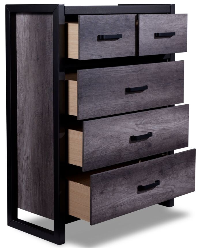 Terra 5-Drawer Chest - Grey