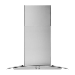 Whirlpool Hotte de cuisinière murale 30 po 400 PCM verre incurvé acier inoxydable WVW51UC0LS