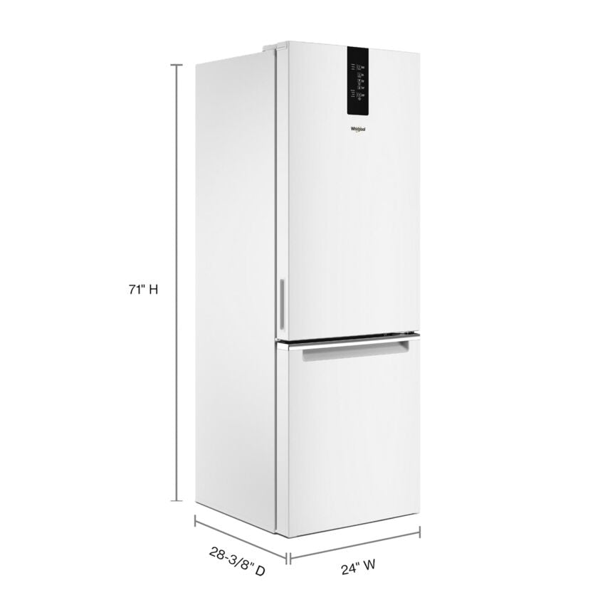 Whirlpool 24" 12.9 Cu. Ft. White Counter-Depth Bottom-Freezer Refrigerator - WRB533CZJW