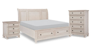Windchester Chambre à coucher avec rangement 5 mcx grand - blanc antique
