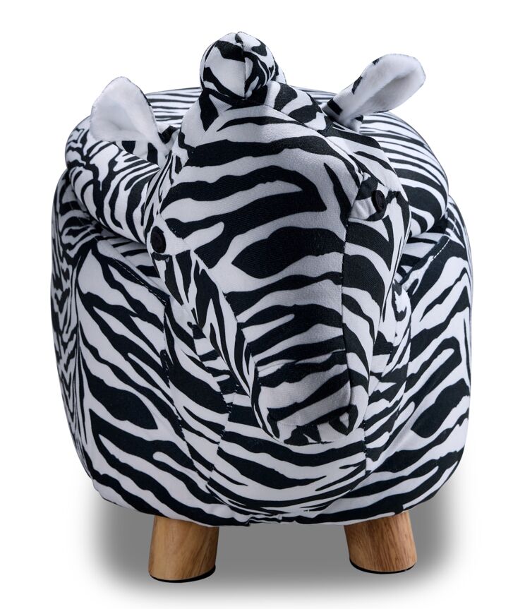 Zebra Storage Ottoman - Black and White