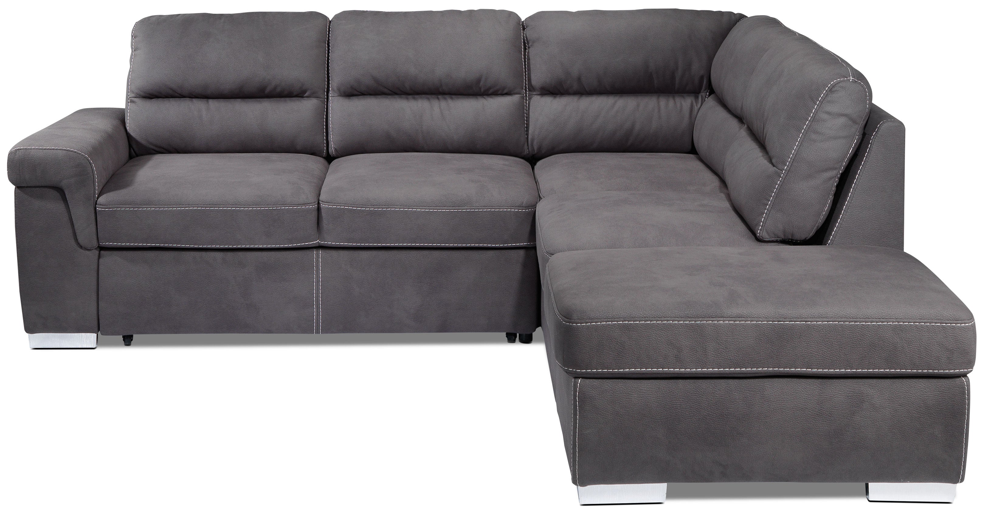 Simone 3-Piece Sectional with Left-Facing Pop-Up Bed - Charcoal