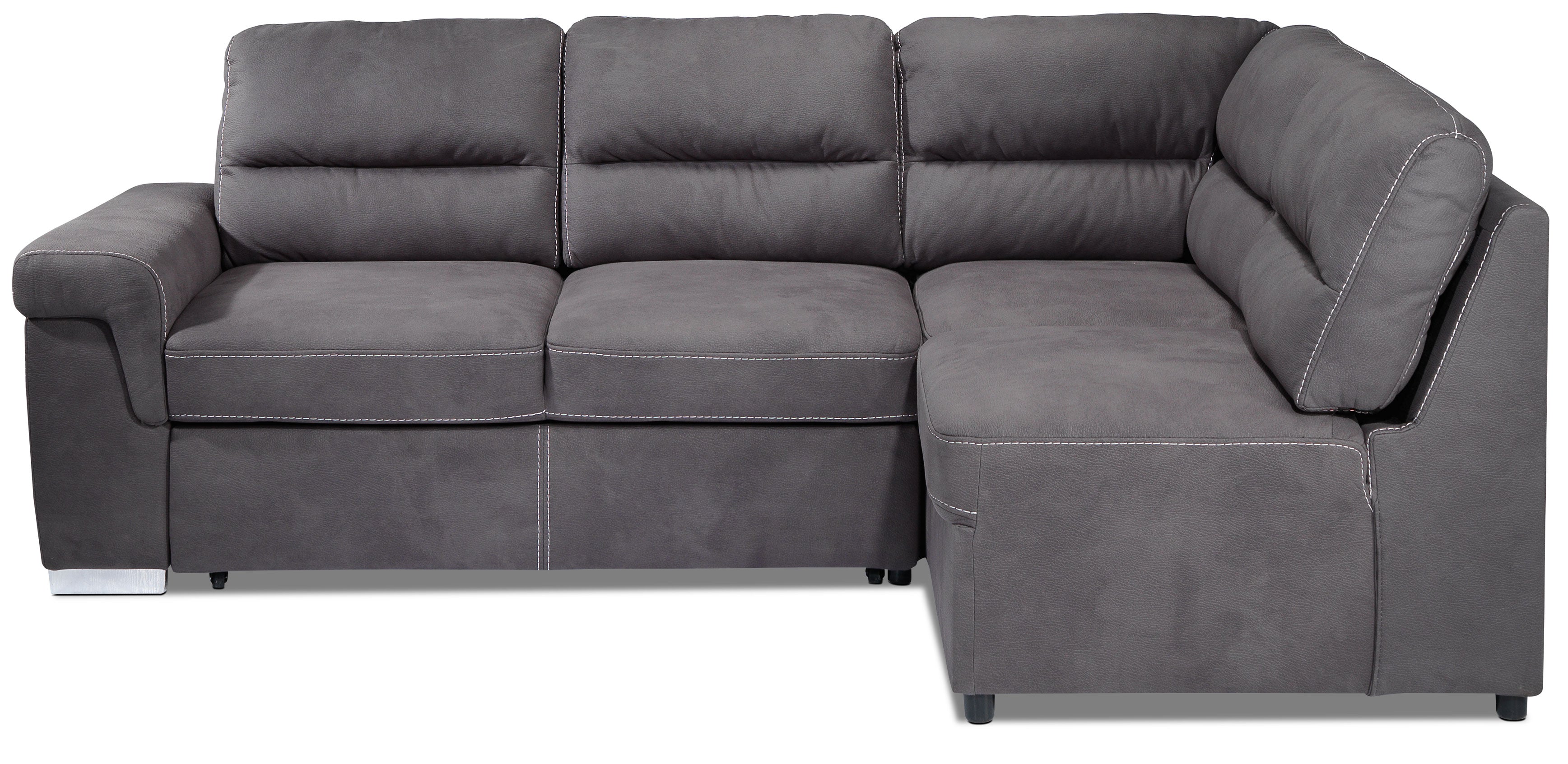 Simone 3-Piece Sectional with Left-Facing Pop-Up Bed - Charcoal