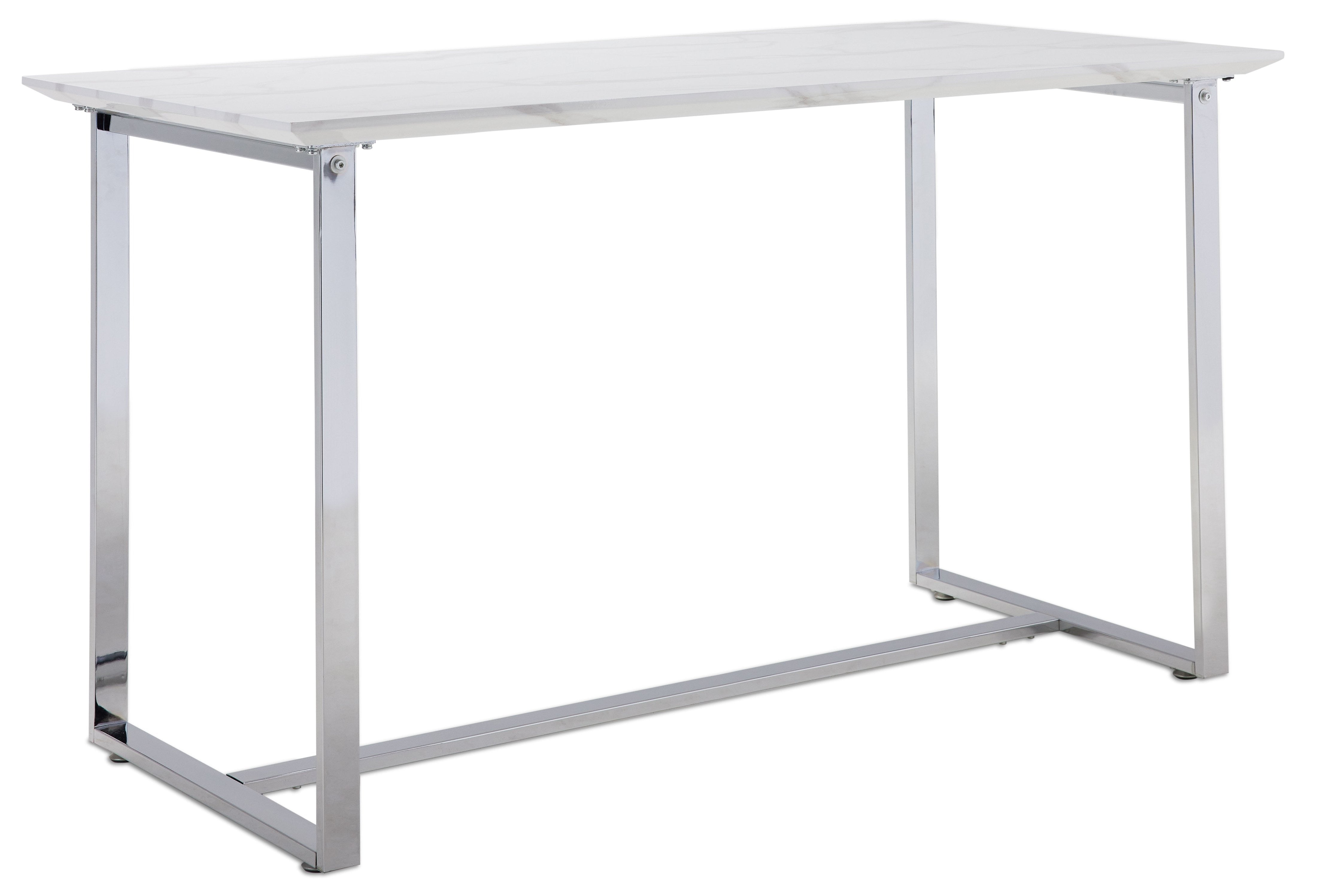 Skyline Counter Height Table - Faux Marble, White