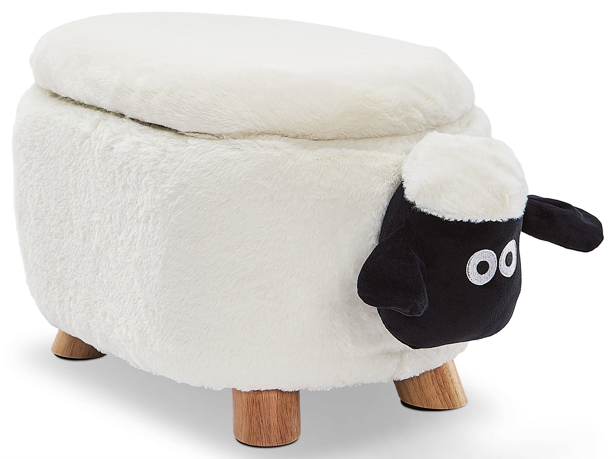 Sheep Storage Ottoman - White