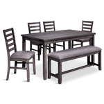 Breeze 6-Piece Dining Set - Dark Grey