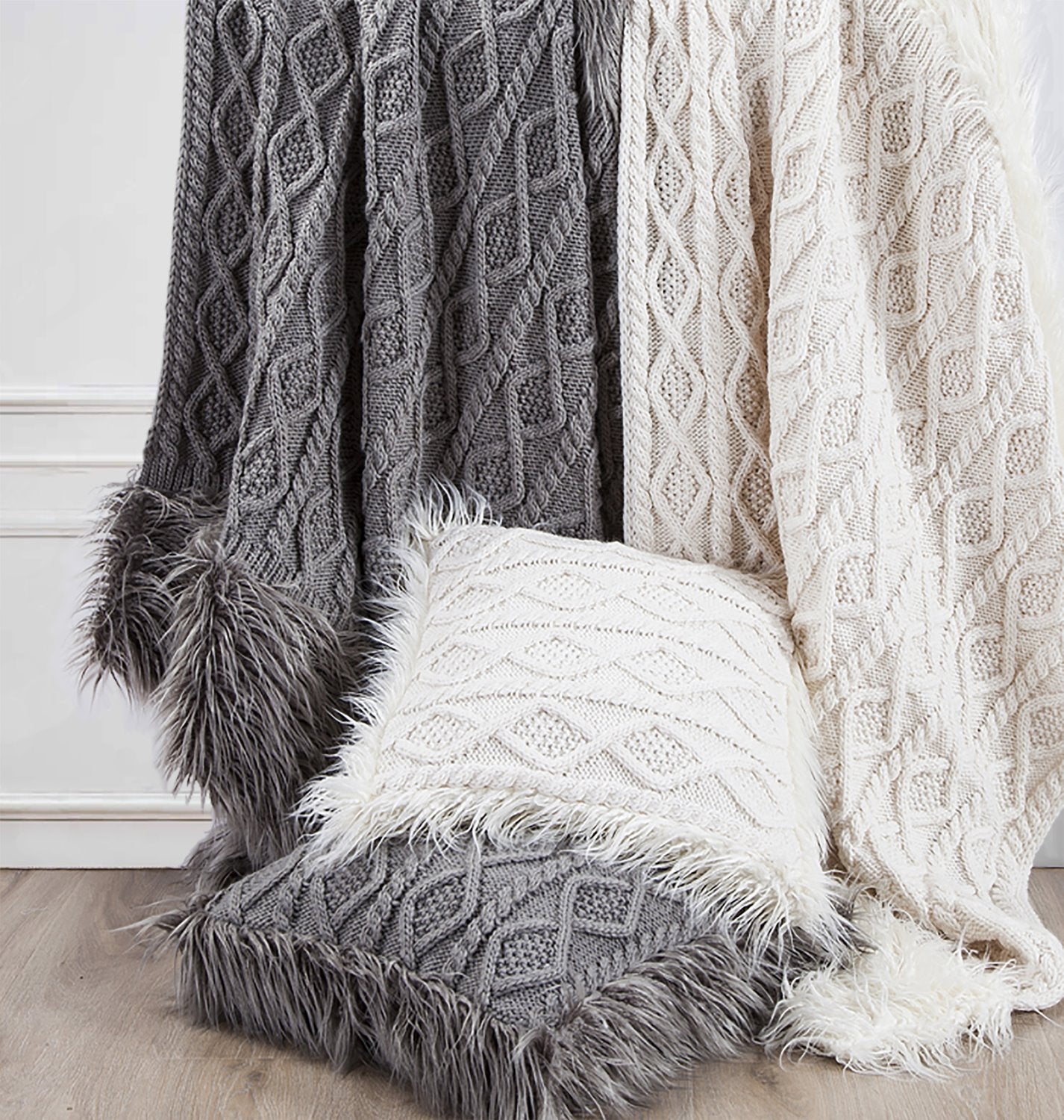 Zemptur Faux Fur Throw - White