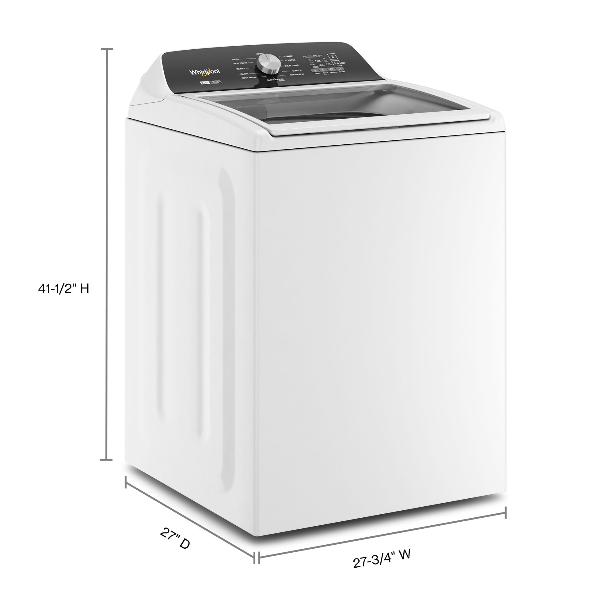 Whirlpool White Top Load Washer with Removable Agitator (5.4 Cu Ft) - WTW5057LW