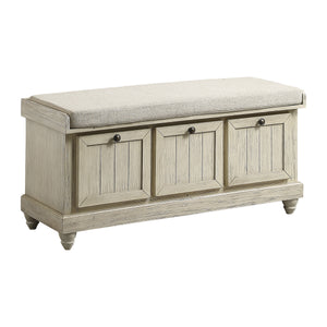 Woodwell Banquette avec rangement - blanc antique