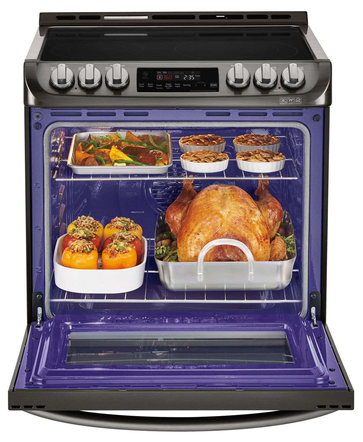 LG Appliances Black Stainless Steel Slide-In Electric Range (6.3 Cu. Ft.) - LSE4611BD