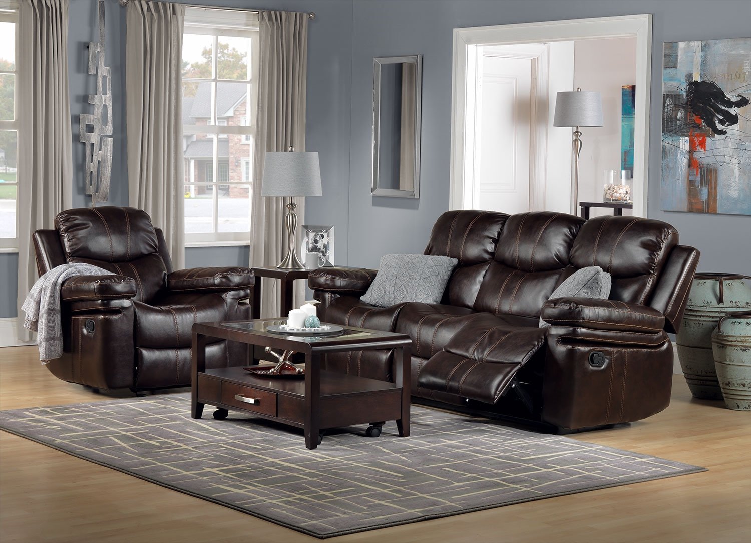 Barcelona II Reclining Sofa - Dark Brown