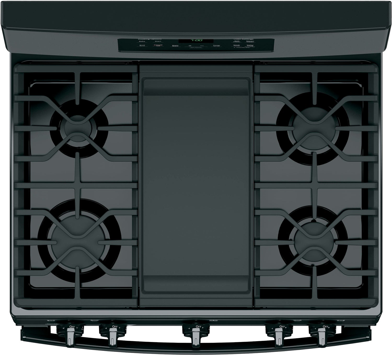 GE Black Freestanding Gas Convection Range (5.0 Cu. Ft.) - JCGB700DEJBB