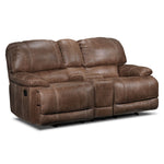 Durango Reclining Loveseat w/ Console - Saddle Brown