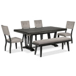 Imari 6-Piece Dining Set - Black and Grey