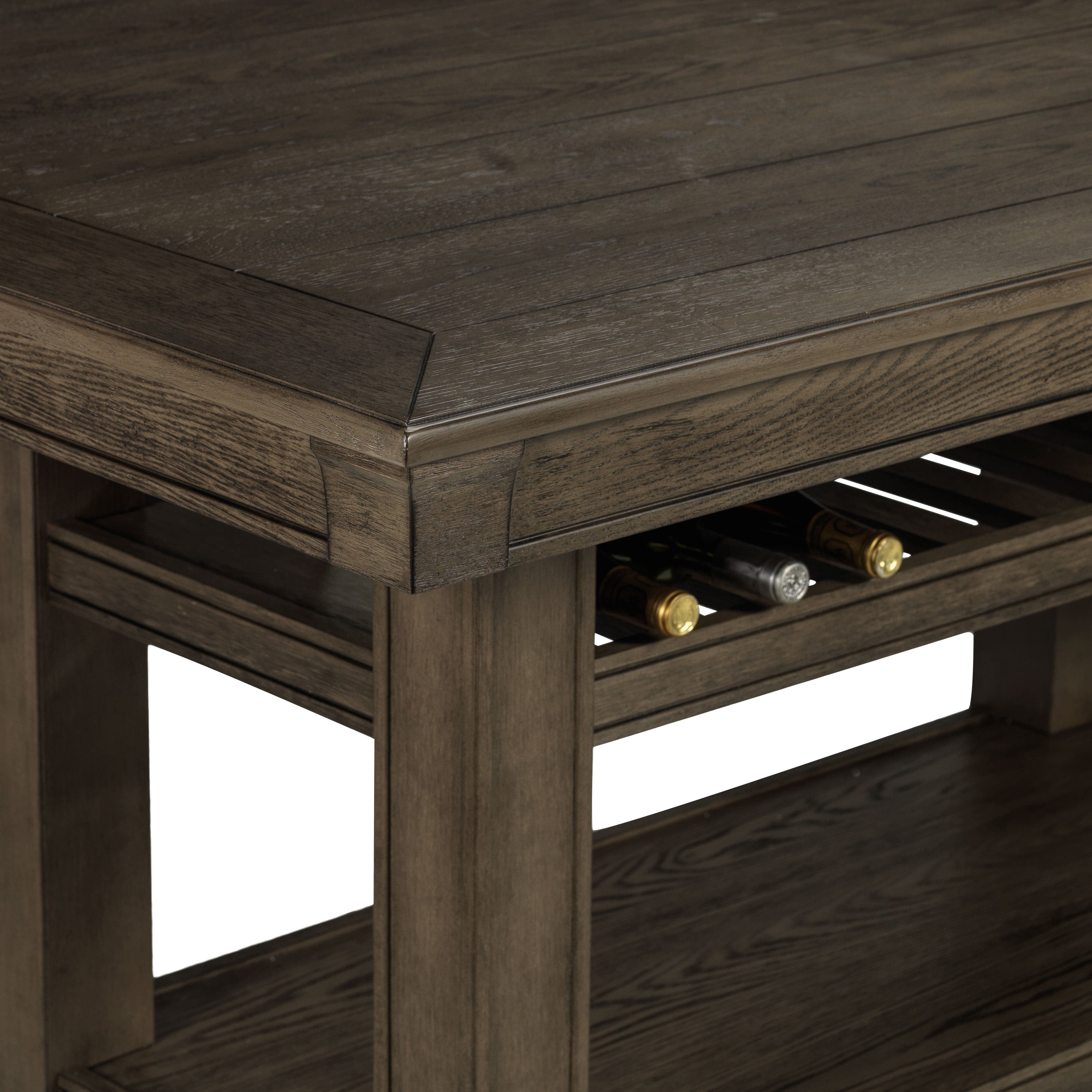 Bilboa 7-Piece Counter Height Dining Set with 6 Counter Backless Stools - Roasted Oak