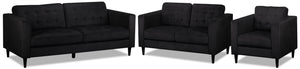 Anthena Ens. Sofa, causeuse et fauteuil - anthracite