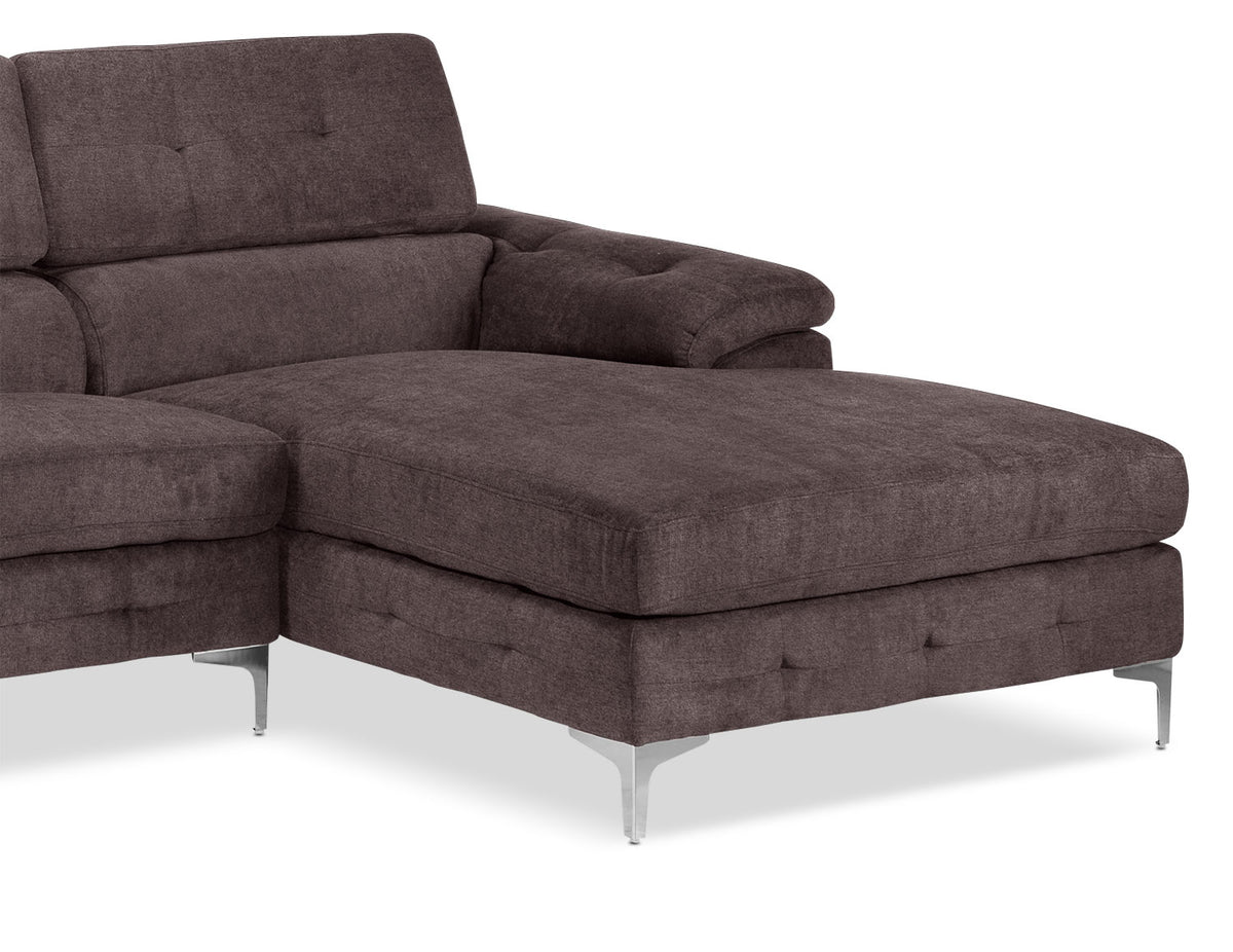 Aidhan 2-Piece Sectional with Right-Facing Chaise - Chocolate