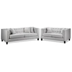 Astin Sofa and Loveseat Set - Grey