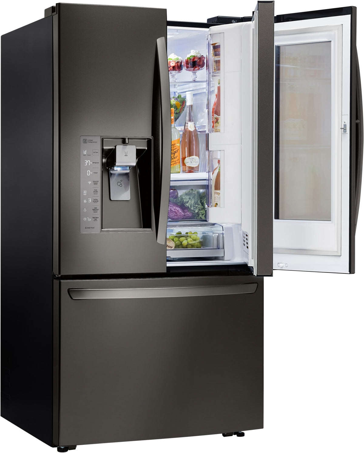LG Black Stainless Steel Counter-Depth French Door Refrigerator (24 Cu. Ft.) - LFXC24796D