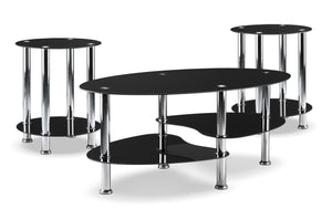 Oriana Ens. Table de centre et 2 tables de bout - noir