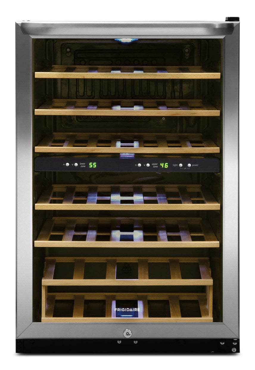 Frigidaire Stainless Steel 38-Bottle, Two-Zone Wine Cooler - FFWC38C2QS