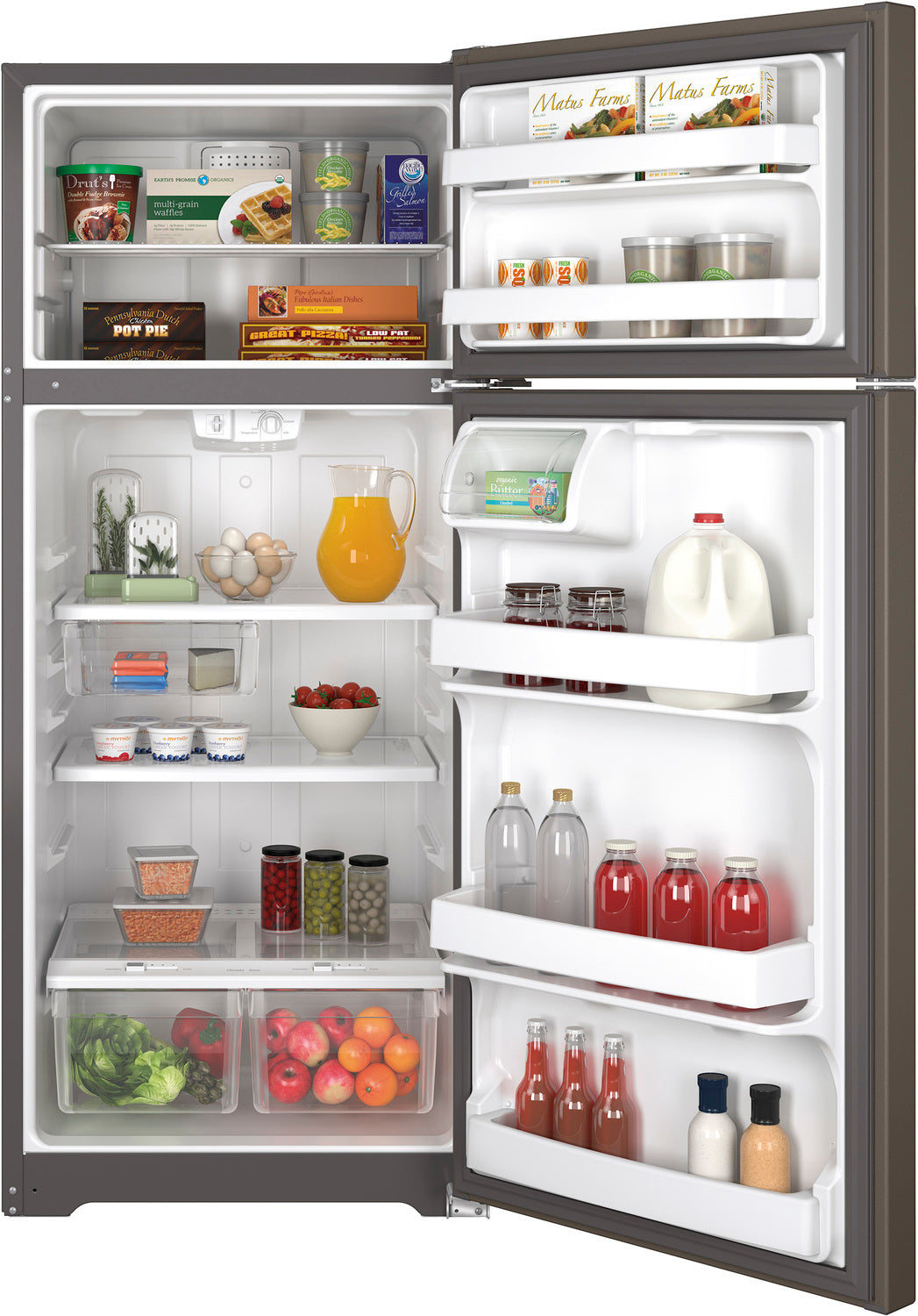 GE Slate TOP-FREEZER REFRIGERATOR (17.5 CU. FT.) - GTE18GMHES