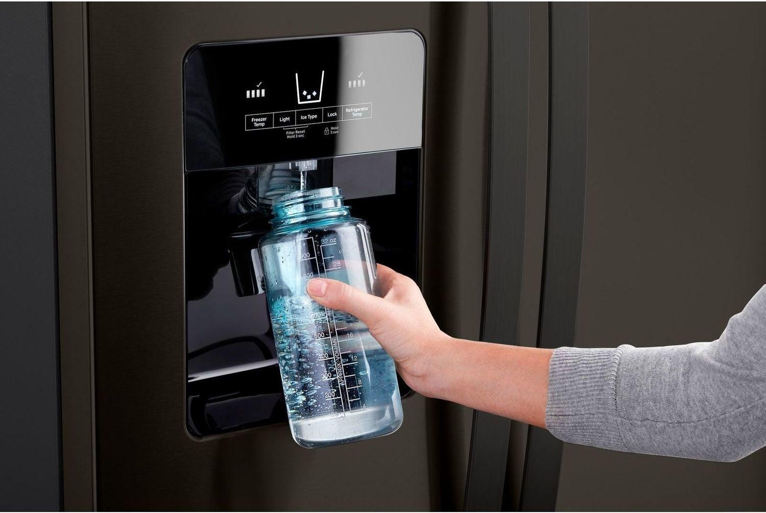 Whirlpool 33.13" 21 Cu. Ft. Black Stainless Steel Side-by-Side Refrigerator - WRS321SDHV