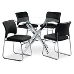 Atlantis 5-Piece Dinette Set - Chrome and Black