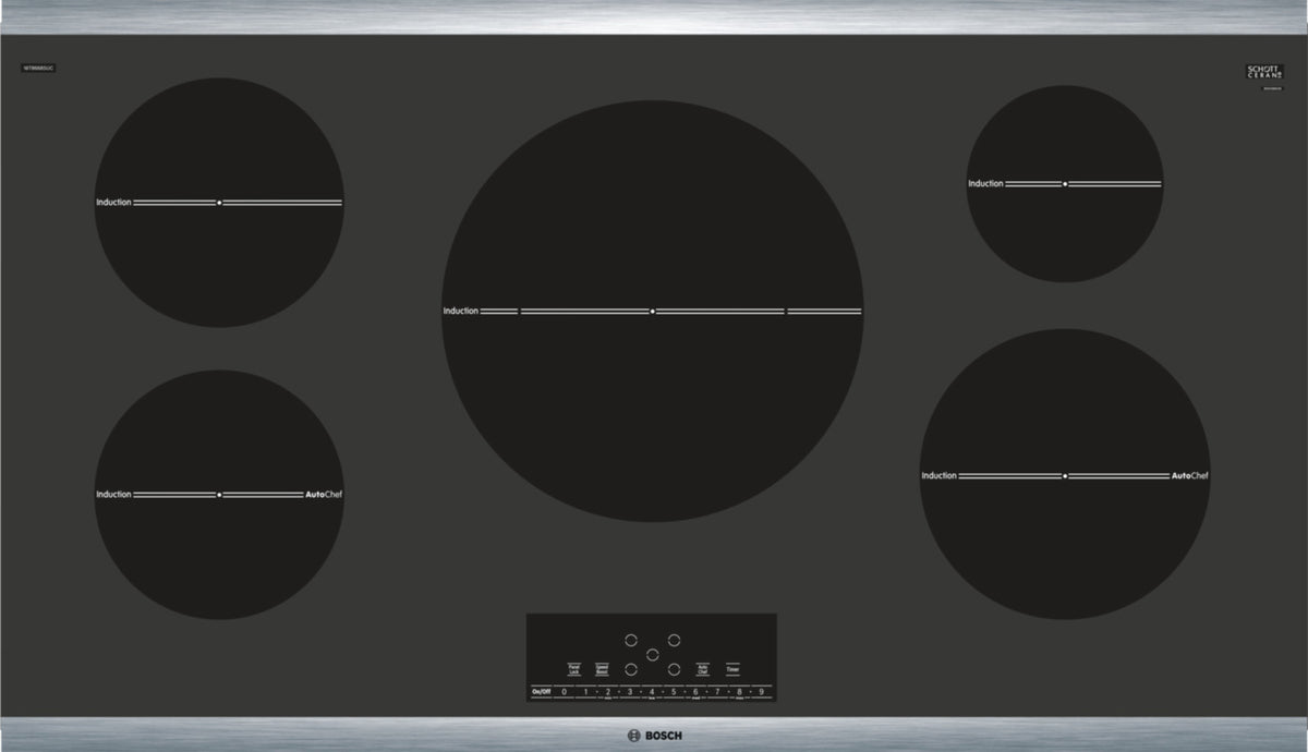 Bosch Black with Stainless Steel Induction Cooktop - NIT8668SUC