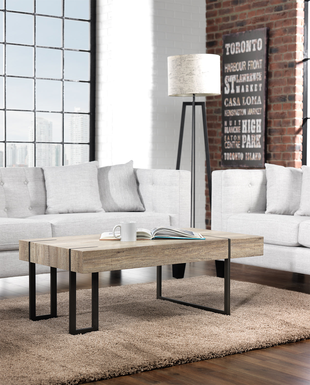 Calvin 43" Coffee Table - Beige