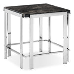 Iris End Table - Chrome and Black