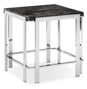 Iris Table de bout - chrome et noir