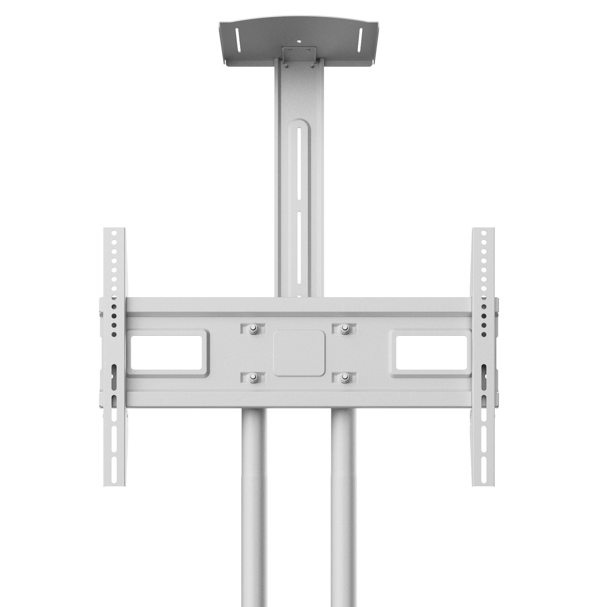 Kanto White Height Adjustable Mobile TV Cart with Adjustable Shelf for 37" to 65" TVs - MTM65PLW
