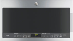 GE Profile Four micro-ondes avec hotte intégrée SpaceMaker 2,1 pi³ inox PVM2188SJC