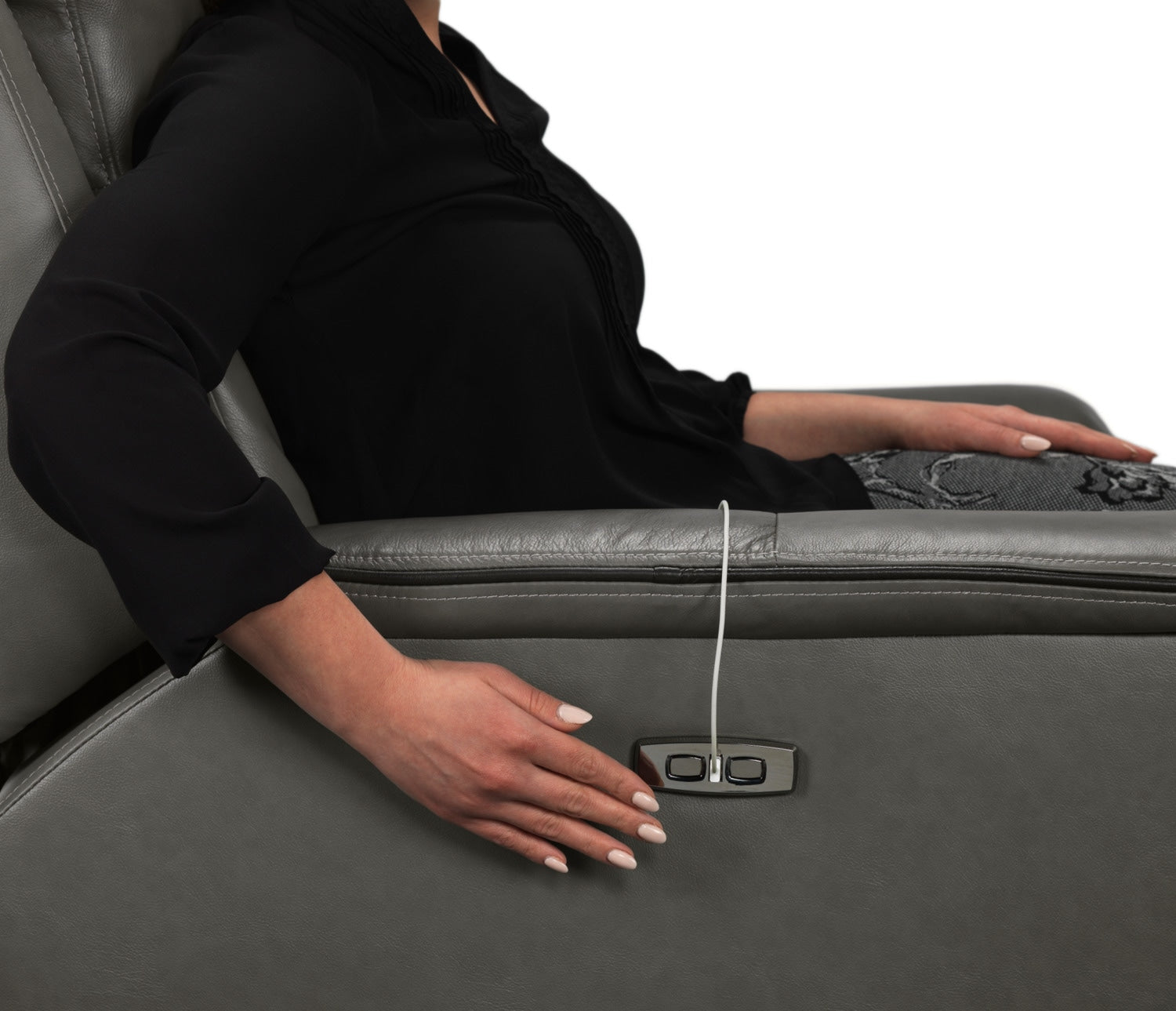 Firenze Power Reclining Sofa and Reclining Loveseat Set - Grey