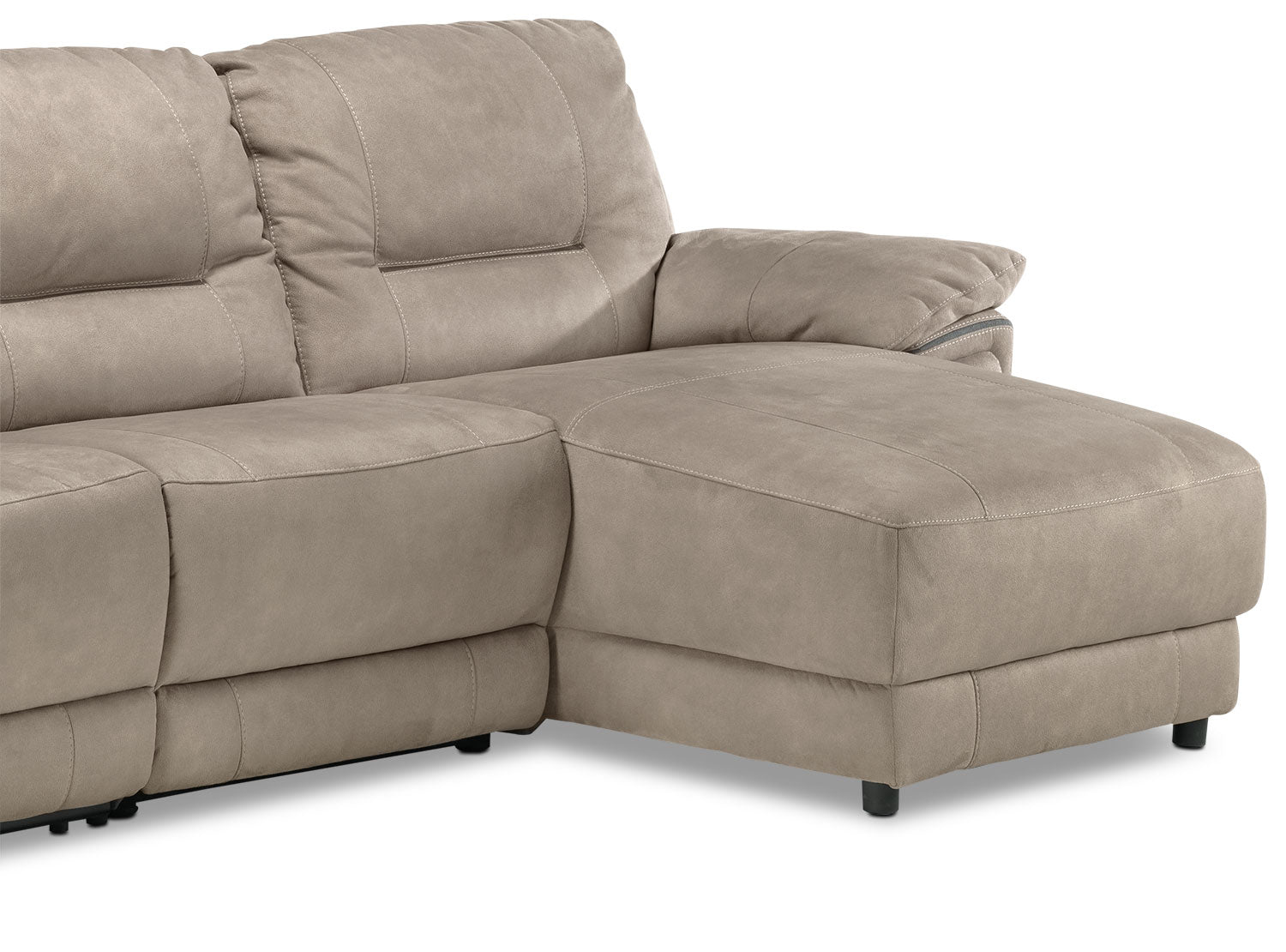 Pasadena 3-Piece Reclining Sofa with Right-Facing Chaise - Light Grey
