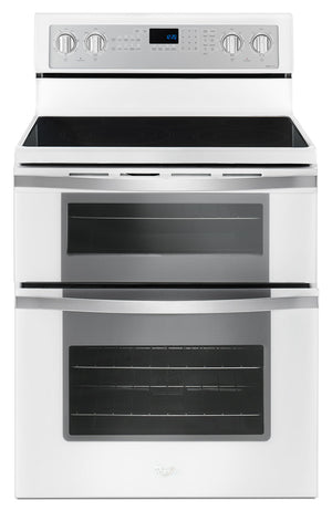 Whirlpool Cuisinière électrique 6,7 pi³ à four double à convection véritable blanc YWGE745C0FH