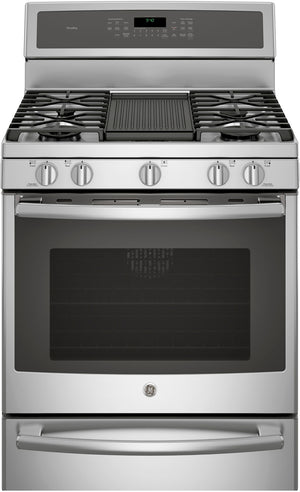GE Profile Cuisinière au gaz 5,6 pi³ à convection inox PCGB940ZEJSS