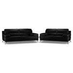 Sutton Sofa and Loveseat Set - Black