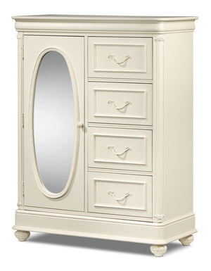 Amber Commode avec porte - blanc antique