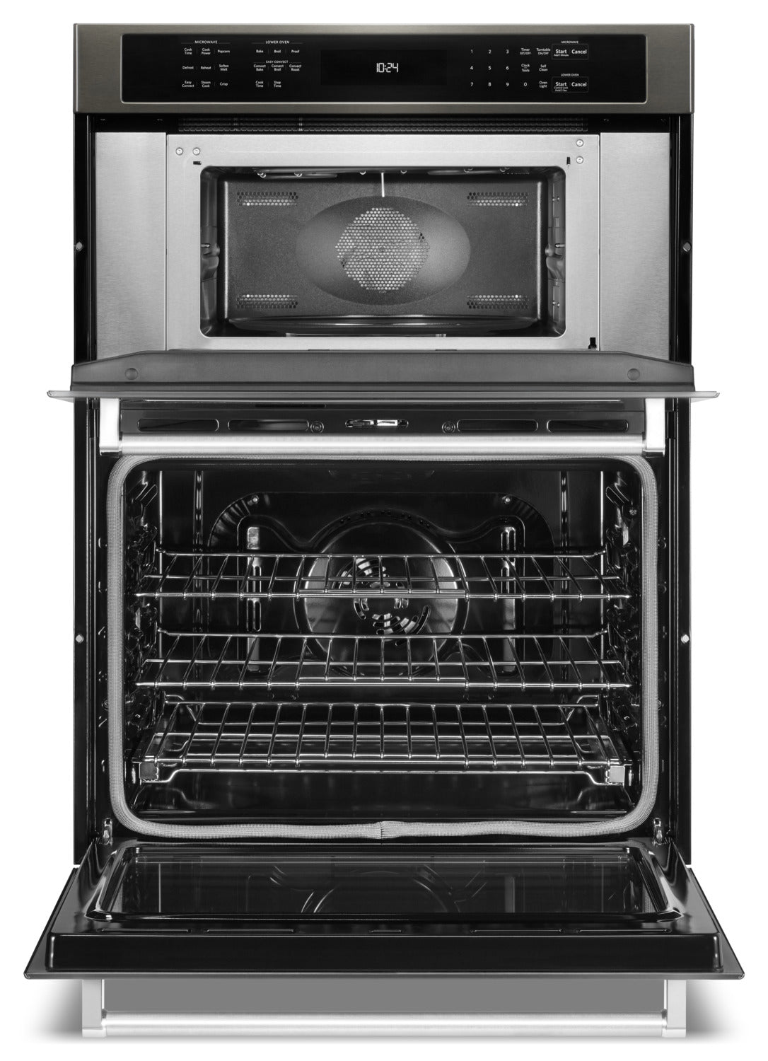 KitchenAid Black Stainless Steel Wall Oven (5.0 Cu. Ft.) w/ Microwave (1.4 Cu. Ft.) - KOCE500EBS