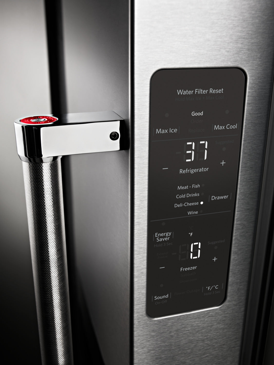 KitchenAid 35.8" 23.8 Cu. Ft. Stainless Steel Counter-Depth French Door Refrigerator - KRFC704FPS