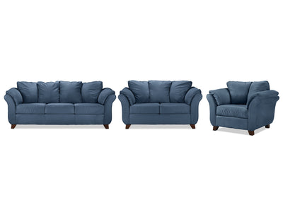 Collier Ens. Sofa, causeuse et fauteuil - bleu cobalt