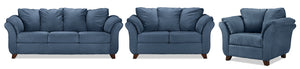 Collier Ens. Sofa, causeuse et fauteuil - bleu cobalt
