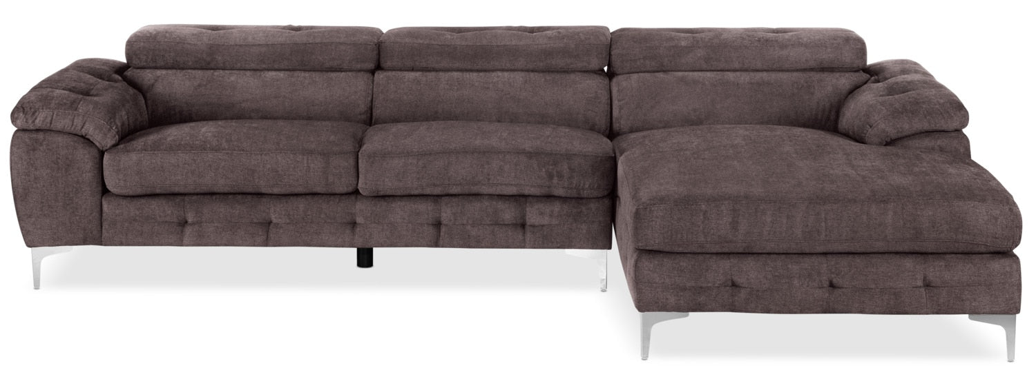 Aidhan 2-Piece Sectional with Right-Facing Chaise - Chocolate