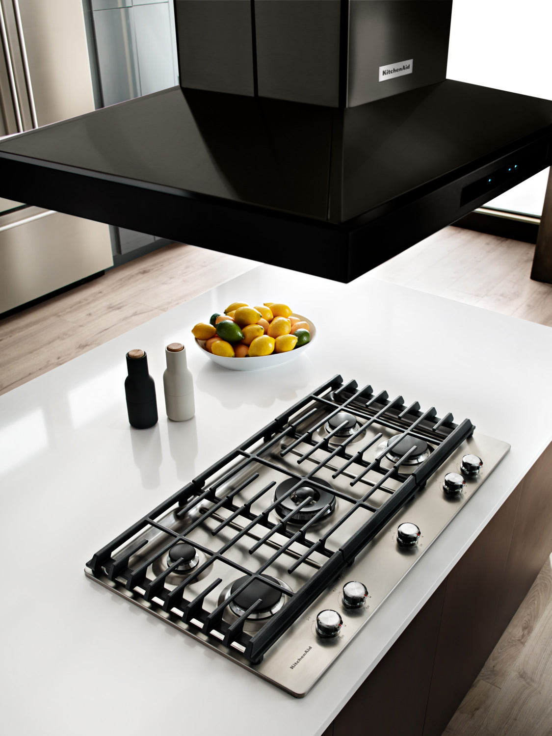 KitchenAid Black Stainless Steel 36" 600 CFM Island-Mount Canopy Range Hood - KVIB606DBS