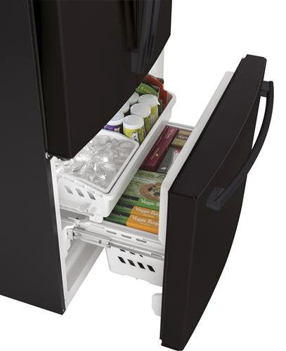 GE 32.75" 18.6 Cu. Ft. Black Counter-Depth French Door Refrigerator - GWE19JGLBB