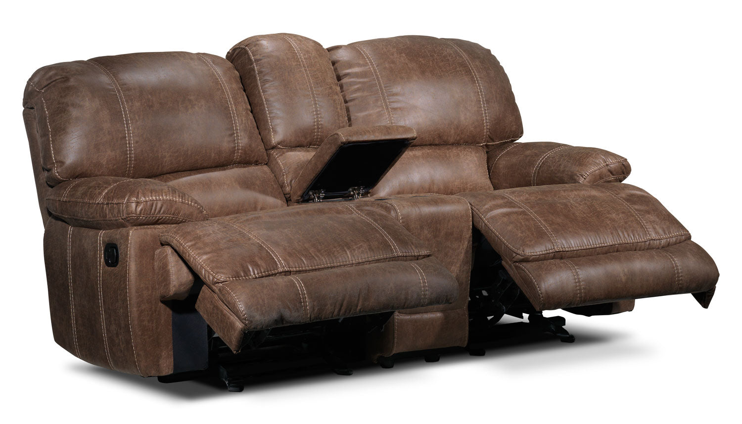Durango Reclining Loveseat w/ Console - Saddle Brown